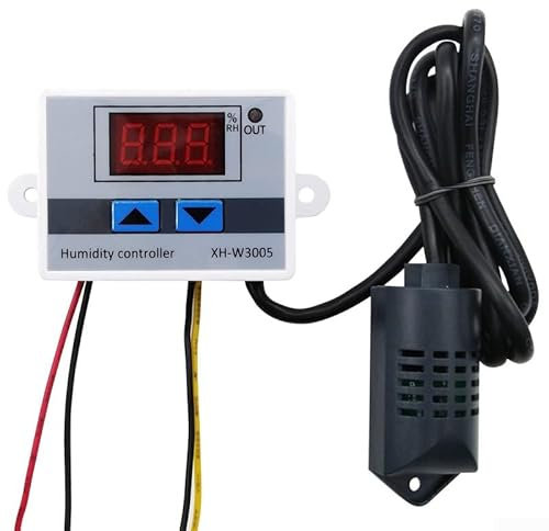 Zoegneer Hygrometer-Hygrostat-Kontrollschalter, digitaler Feuchtigkeitsregler für genaue Steuerung (12 V)