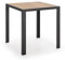 HOMN LIVING Gartentisch Koralle, quadratisch, aus Holz und Metall, Schwarz, 70 x 70 x 72 cm