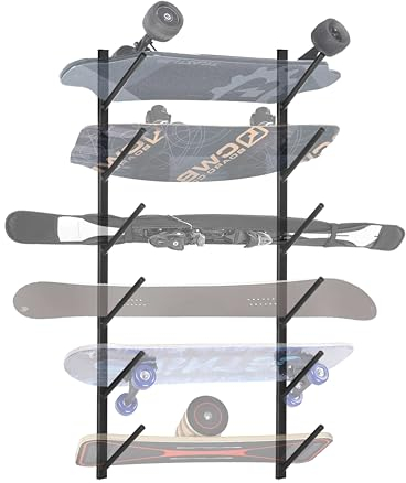 Kafilc Skateboard Wandhalterung Skiwandhalterung Snowboard Wand halterung Wakeboard Wandhalterung Longboard Halterung Wand Skihalter für Skateboard, Snowboard, Scooter, ski, Wakeboard, Longboard