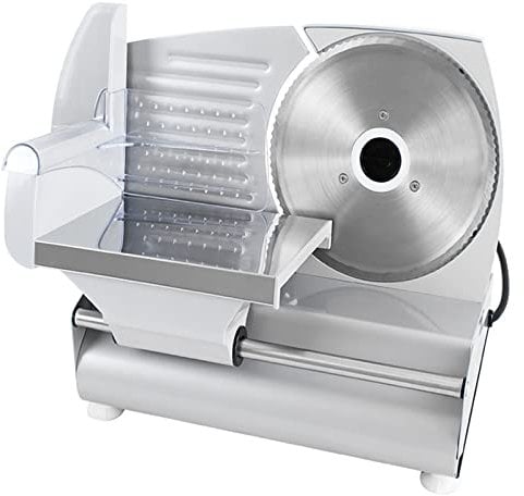 QUSYZD Cortadora de Carne para Uso doméstico o Comercial, cortadora de Carne eléctrica semiautomática, cortadora de Alimentos con Cuchilla de 190 mm, cortadora de fiambres, máquina Corta,