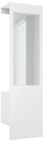 Vladon Garderobe Carlton Neo, Wandgarderobe aus Flur-Paneel mit Spiegel, Kleiderstange & Wandschrank, Weiß matt (52 x 193 x 35 cm)
