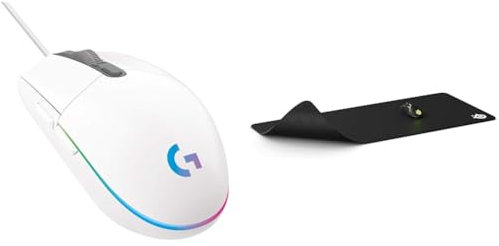 Logitech G203 LIGHTSYNC Gaming & SteelSeries QcK XXL - Gaming mousepad