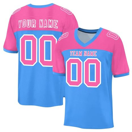Personalisiertes American FootballTrikot Custom Football Jersey Personalized Printed Team Name & Number Oberteile für Herren Damen Jugend Unisex Schnelltrocknend Atmungsaktiv T Shirt(#A 18)