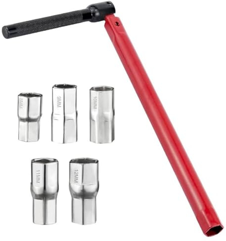 Tomedeks Adjustable Tap Spanner Set with 5 Changeable 8-13mm Nut,Tap Spanner for Tight Space,Plumbers Wrench,Drain Tap Set,Plumbers Socket Wrench for Home Bath Basin,Kitchen,Sink,Valves,WaterPipe
