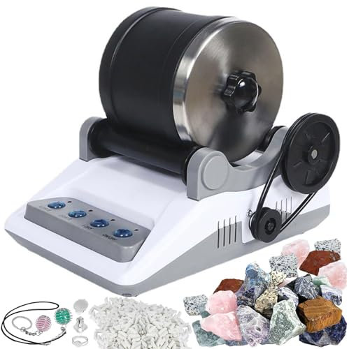 Rock Tumbler Machine Kit – Smerigliatrice elettrica con timer, lucidatrice per pietre staccabile, set completo di strumenti fai da te per lucidare pietre e gemme