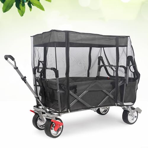 Cubierta de malla protectora plegable para carrito, con puertas de acceso dobles, protector de pantalla de almacenamiento al aire libre, para carro de playa y jardín, red de carrito utilitario