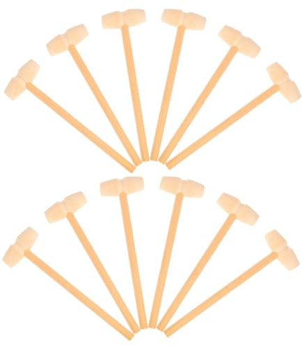 Toddmomy Juguete de Martillo de Madera Mini para Niños, 12 Piezas | Bebés y Niños Pequeños, Favorece el Movimiento de Brazos Coordinación Ojo Mano