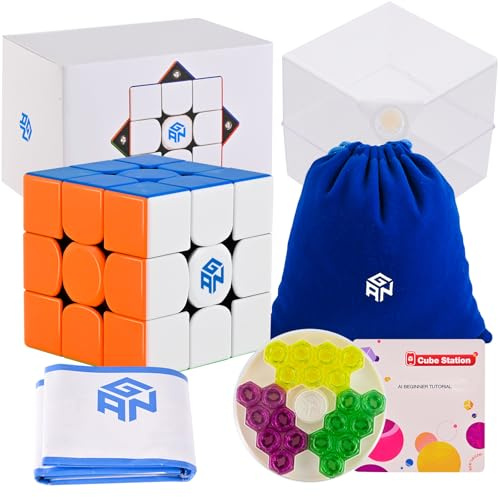 BroMoCube GAN 356M 3x3 Magnetischer Speed Cube, Gans 3x3 Magnetischer Würfel ohne Aufkleber mit extra GES