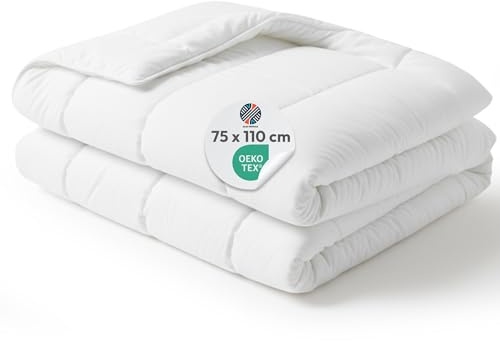 Alki Textile – Piumino per bambino 75x110 cm per Lettino 60x120-100% Microfibra - Antiacaro, Morbido e Traspirante - Certificato OEKO-TEX® - Made in Europe - Effetto Piuma