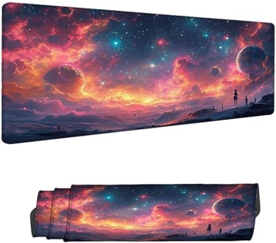 Gaming Mauspad XXL 900 x 300 x 3 mm, Sternenhimmel Mousepad Groß, Gaming Mousepad Traum mit Verbessert Präzision und Geschwindigkeit, Office Schreibtischunterlage für Home, Büro Zubehör H-11966