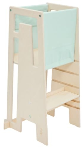 Tuki Entdeckertuch - Rausfallschutz für Tuki Lernturm | Original Schweizer Design, 100% Baumwolle, Ab 9 Monaten, Bis 60 Grad waschbar, Glacier