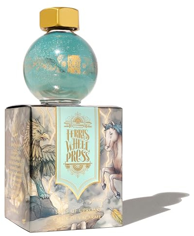Ferris Wheel Press Ink, FerriTales Collection, Skies of Uproar, Sky Blue with Champagne Shimmer, 20ml Fountain Pen Ink Bottle