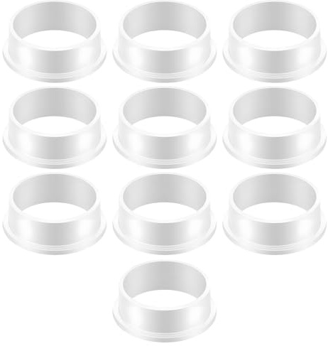 Drückerführungsringe 18mm für Türgriffe Reparatur | 10er-Pack Kunststoffringe weiß, Ersatz für klappernde/schwergängige Türgriffe, passend für Glastür & Fenster