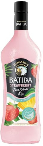 Mangaroca Batida Strawberry Piña Colada Kiss Limited Edition (1×0,7 l) – Kokoslikör mit Erdbeere & Ananas – fruchtig‑cremig – 16% vol