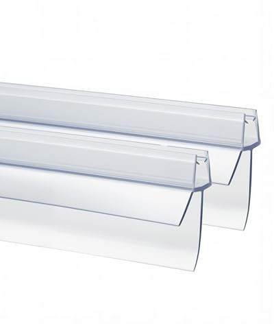 2Pcs 90cm Shower Door Seal Strips, for 4-10mm Glass up to 23mm Gap, Flexible and Sturdy, Black and White, Superior Leakage Protection, Universal Compatibility (Clear, for 4-6mm Glass)