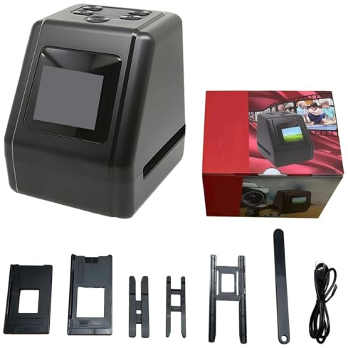 Digitaler Filmscanner für 1,3 Zoll 35 mm 126 110 Dias und Negative zu JPEG, 2 Zoll LCD-Bildschirm, kompatibel mit Windows und Mac, inklusive mehreren Adaptern und Reinigungsbürste