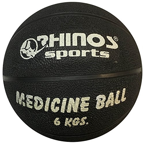RHINOS sports Medizinball, Gymnastikball 6 kg | schwarz