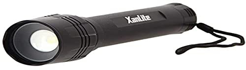 Xanlite TO1500L Métallique Ultra 3 Modes D'Éclairage Puissante 1500Lm-Lampe De Poche LED Piles Incluses-Lampe Torche Longue Portée De 300m-TO1500L, Noir