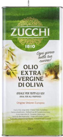 Zucchi 1810 - Olio Extravergine di Oliva - Confezione In Latta da 5 Litri – Olio Estratto A Freddo – Olio Extra Vergine di Oliva Ideale per la Cucina di Tutti I Giorni