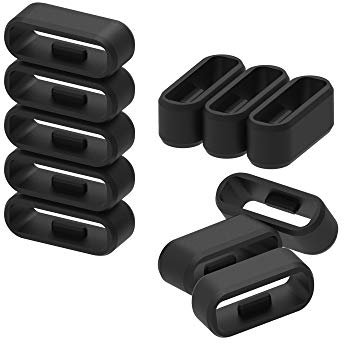 Ruentech Accessoire de fixation de rechange en silicone, anneau fermoir pour bracelet compatible avec garmin Vivosmart HR/HR + /compatible avec samsung Gear Fit 2/Gear Fit 2 Pro, Lot de 10