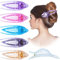 RC ROCHE 6 Stück Französische Haarspangen Haarklammern Damen - Geschwungen, fester Halt ohne Rutschen für dickes oder feines Haar, flache Clips zum Hochstecken, Klein Mini Transparent