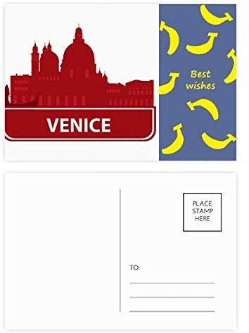 Venedig Italien Postkarten-Set, mit rotem Muster, 20 Stück