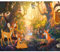 decomonkey - Papier Peint Panoramique Enfants Foret Animaux 300x210 cm - Décoration murale - Pour enfants jungle cygnes forêt oiseaux hibou animaux enfant d'âge préscolaire