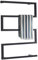 WING Radiateur Sèche-Serviette Électrique, Porte-Serviettes Chauffant Mural, Imperméable seche-Serviettes en Acier Inoxydable, Noir, 600×800 mm