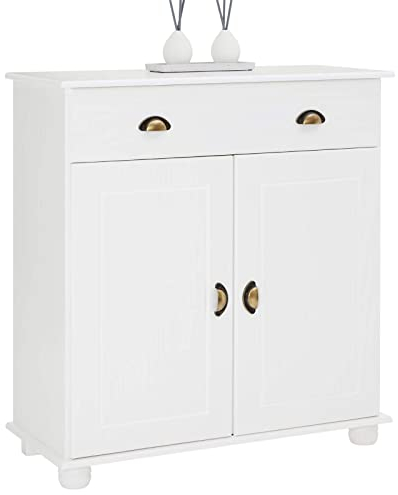 IDIMEX Kommode Vertiko Colmar, Highboard mit 1 Schublade und 2 Türen in Kiefer massiv weiß