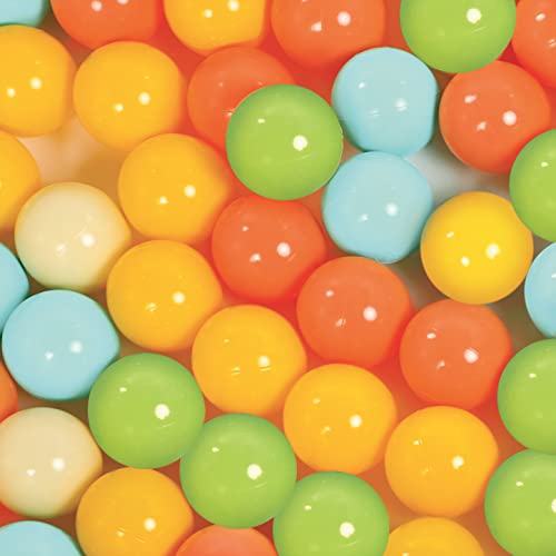 LUDI - Juego de 60 Bolas Mixtas - Amarillo, Naranja, Verde, Azul - Pelotas de Juego para lanzar, enrollar y para Piscina de Bolas - 7 cm, plástico Flexible antiaplastamiento - A Partir de 6 Meses