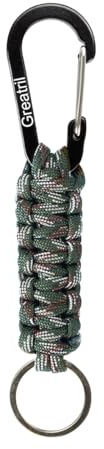 GREATRIL Schlüsselanhänger Karabiner Tarnung - Paracord Karabinerhaken Schlüsselanhänger Kurz für Arbeit Autoschlüssel Flasche Camping Wandern Jungen/Mädchen/Herren/Frauen