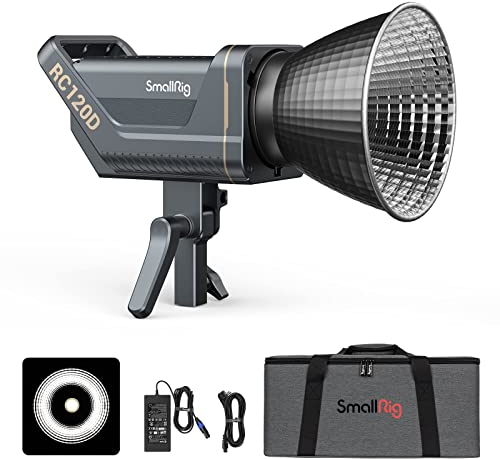 SMALLRIG RC 120D 120W COB Video Light, 62600 Lux Continuous Output Light mit 9 Lichteffekten, CRI 95+ Bowens Mount Light mit SmallGoGo App Steuerung, RC 120D RC120D - 3612