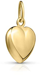 Amberta Allure Damen Anhänger aus 9K Gold: Hohler Herz