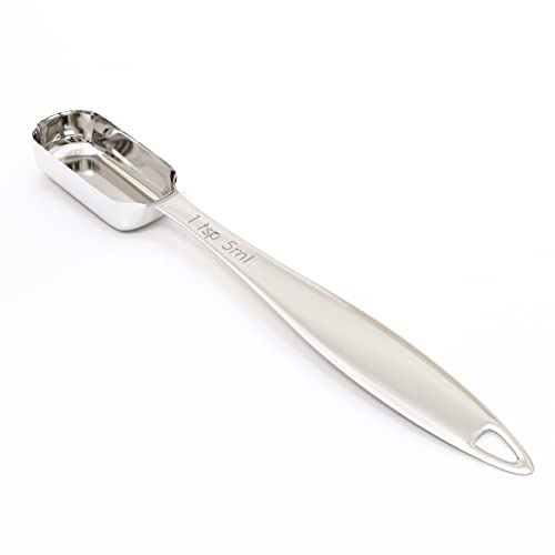 BERYLER 1PCS 1Teaspoon (1/3tbsp, 5ml) Single Measuring Spoon, Individual Stainless Steel Long Handle Measure Tablespoon Only