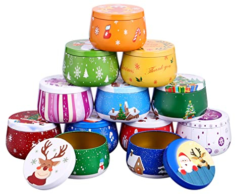 Cabilock Weihnachtsbonbonglas Weihnachten Runde Beule Weißblech Bonbonschachtel Keksdose Elch Schneemann Gemusterte Geschenkbox Bonbonglas Teeblattbehälter