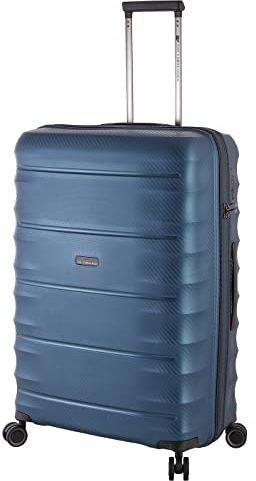 Von Cronshagen Reisetrolley Balto | Stabiler Hartschalen Koffer in verschiedenen Größen | 4 leichtlaufende Doppelrollen | 3-stelliges TSA-Zahlenschloss (Navy, L - großer Koffer 75cm)