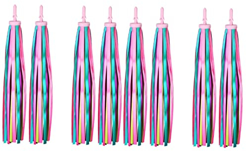 SAFIGLE 4 Paare Fahrrad-Streamer Fahrrad Lenker Roller Rennrad Quasten Fahrradstreamer Fahrrad Quastenband Zierband Am Lenker Regenbogenband-handglocken Spielzeug Mädchen Kind Rassel Stoff