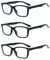 Suertree Lesebrille Feder Scharnier 3 Pack Sehhilfe Augenoptik Brille Lesehilfe für Damen Herren 1.75X BM151