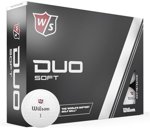 Wilson Staff Golfbälle, Duo Soft Women, Zweiteiliger Golfball für Damen, 12 Bälle, Weiß