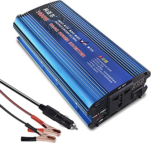 Reiner Sinus Wechselrichter 1200W 1600W 2200W Auto Spannungswandler DC 12V 24V 36V 48V 60V 72V auf AC 220V 230V 240V Pure Sine Wave Inverter Konverter mit USB für Camping,Auto