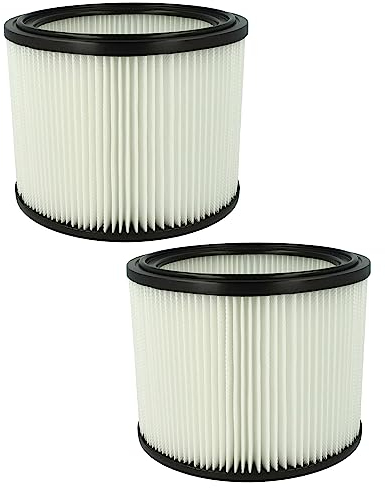 vhbw 2x Filterelement kompatibel mit Bosch GAS 19 Nass-/Trockensauger - Feinstaubfilter, Papier/Gummi
