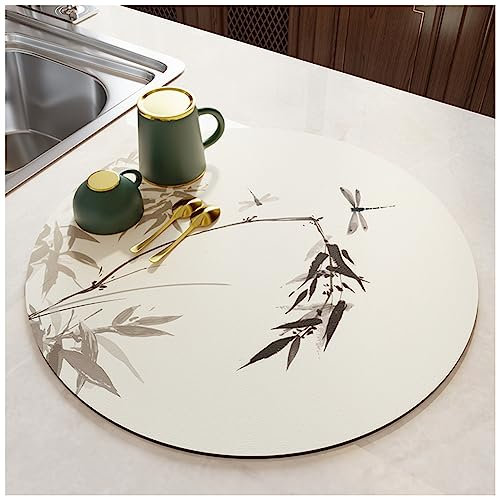 Abtropfmatte Geschirr, Abtropfmatte für Geschir, Geschirr-Abtropfmatte, Küchenutensilienhalter, Geschirr-Abtropfmatte, Multifunktional Trockenmatte Geschirr für Spule, Saugfähig Tischset,04,35x35cm