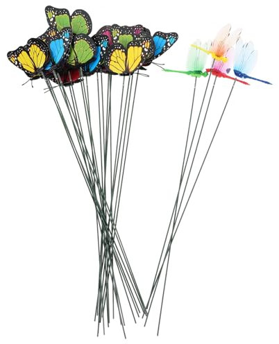 Schmetterlingsstecker Gartenstecker 24 Stück Dekorative Schmetterlinge Kolibri-Stecker Gartenkunst Für Den Außenbereich Hof Terrasse Pflanzgefäß Blumentopf Frühlings- Und
