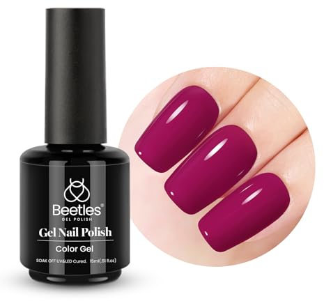 Beetles 15 ml UV Gel Nagellack Traubenviolett, Nagellack Beeren-Magenta UV LED Maniküre Nagelstudio DIY Gel Nagelkunst Design für Anfänger