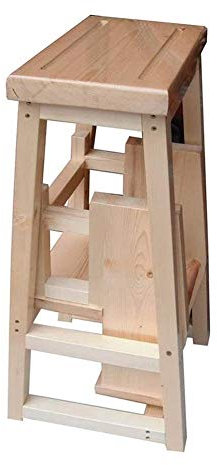 ZAANU Holzhocker, stabile Holzleiter, multifunktionale Holzleiter, Stuhl, verdickter Bibliotheks-Treppenstuhl, tragbare Lichtleiter, Garten-Werkzeugleiter, Loft-Küche
