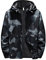 Caxndycing Veste de pluie pour homme imperméable et pliable en softshell - Grandes tailles - Pour l'extérieur - Légère et respirante - Couleurs assorties - Coupe-vent - Avec capuche, B2 noir., XXXXXL