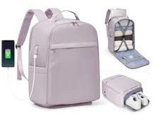 SZLX Zaino Ryanair Bagaglio a Mano Donna Borse da Cabina per Easyjet 45x36x20 Zaino da Viaggio Uomo Borsa da Viaggio Cabina Aereo Laptop 15,6 Pollici Impermeabile Travel Backpack Rosa Porpora