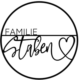 Türkranz aus Holz personalisiert mit deinem Namen - in 19cm 29cm und 37cm verschiedene RAL-Farben zur Auswahl Wandkranz Haustür Frühlingsdeko Hoop Kranz Name Namenskranz (19 cm Ø, Nachname mit Herz)