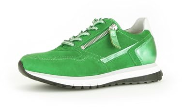 Gabor Damen Low-Top Sneaker, Frauen Halbschuhe,Komfortable Mehrweite (H),Strassenschuhe,Sportschuhe,Turnschuhe,Verde/Off-White,40.5 EU / 7 UK