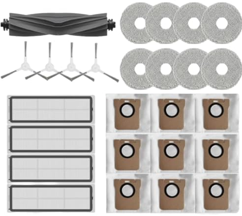INF Accesorios de Repuesto para Dreame L10S Ultra/S10 Pro, Xiaomi Robot Vacuum X10 Plus, 1x Cepillo Principal, 4X Filtro, 4X Cepillo Lateral, 8X limpiaparabrisas, 9X Bolsa para el Polvo